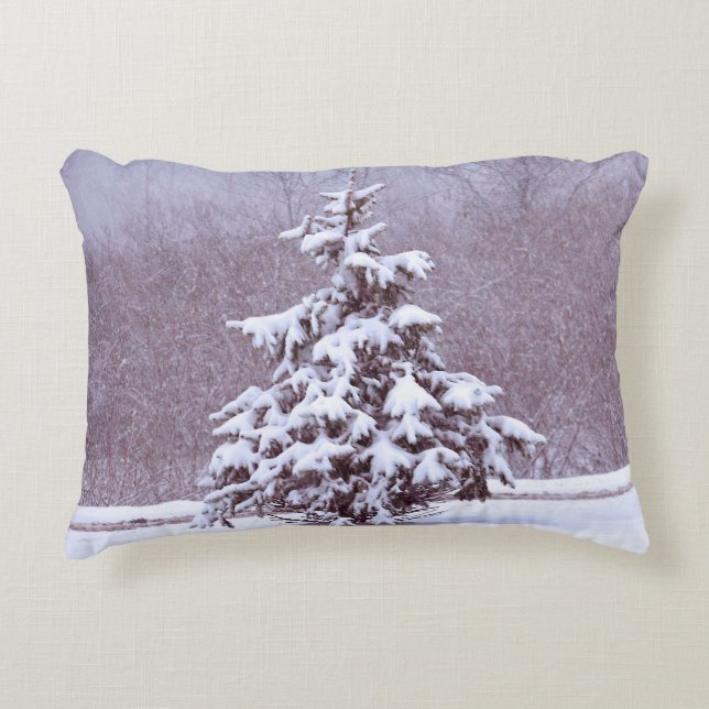 Blue Christmas Accent Pillow (Front)