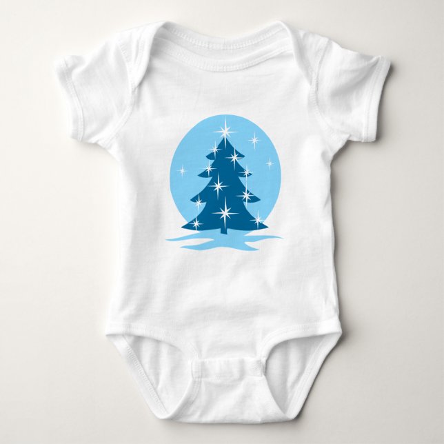 Blue Christmas Baby Creeper Holiday Classic Gift (Front)