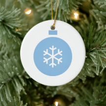 Blue Christmas Ball Ceramic Ornament