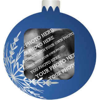 Blue Christmas Ball Frame Statuette
