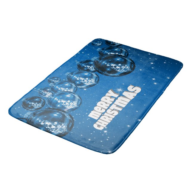 Blue Christmas Bathroom Mat (Angled)