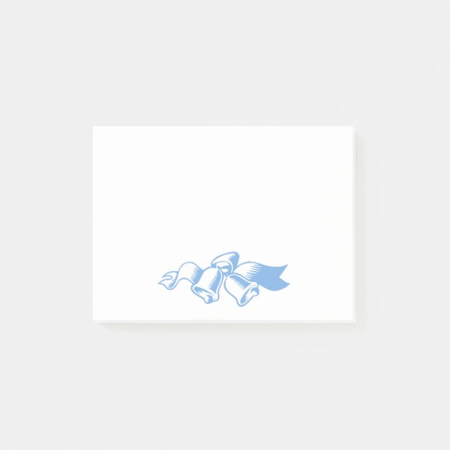 Blue Christmas Bells Sticky Notes (Front)