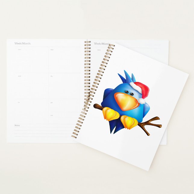 Blue Christmas Bird with Santa Hat Planner (Creator Uploaded)