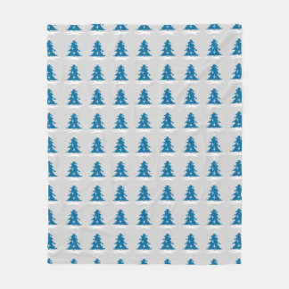 Blue Christmas Blanket Snow Covered Trees Blanket