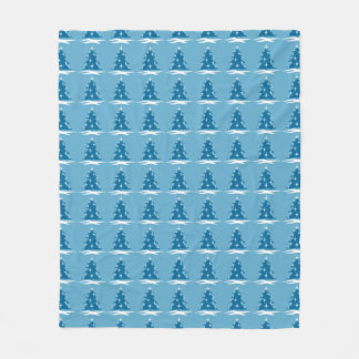 Blue Christmas Blanket Snow Covered Trees Blanket