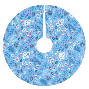 Blue Christmas Brushed Polyester Tree Skirt