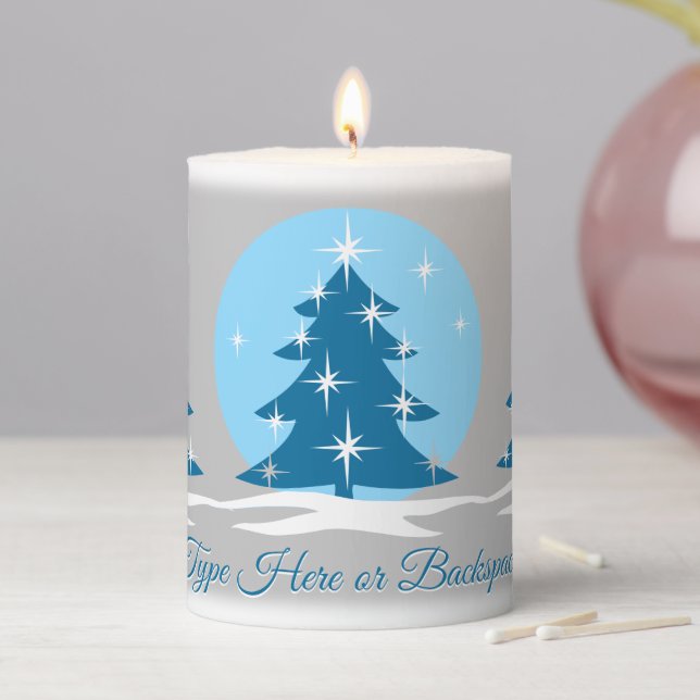 Blue Christmas Candles Holiday Tree Candles (In Situ)