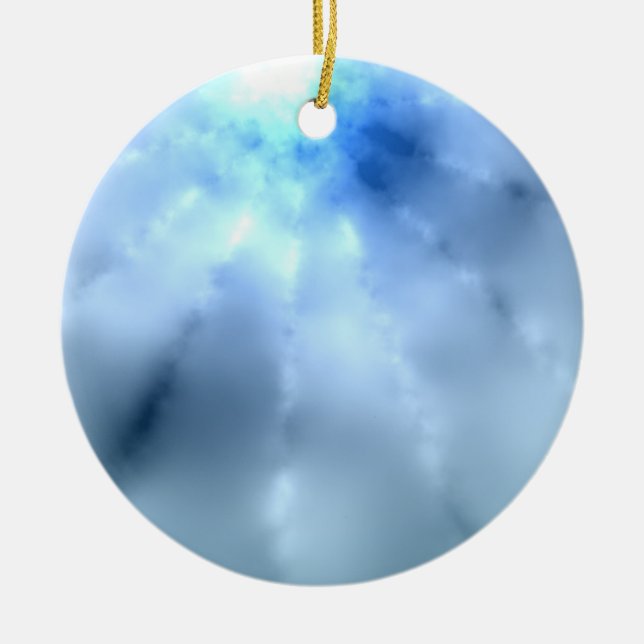 Blue Christmas Ceramic Ornament (Front)