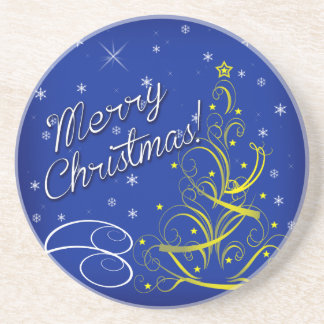 Blue Christmas Coaster