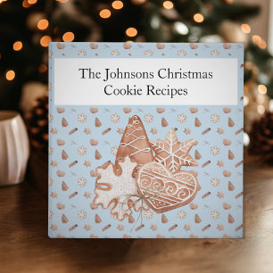 Blue Christmas Cookie Exchange Recipe 3 Ring Binder
