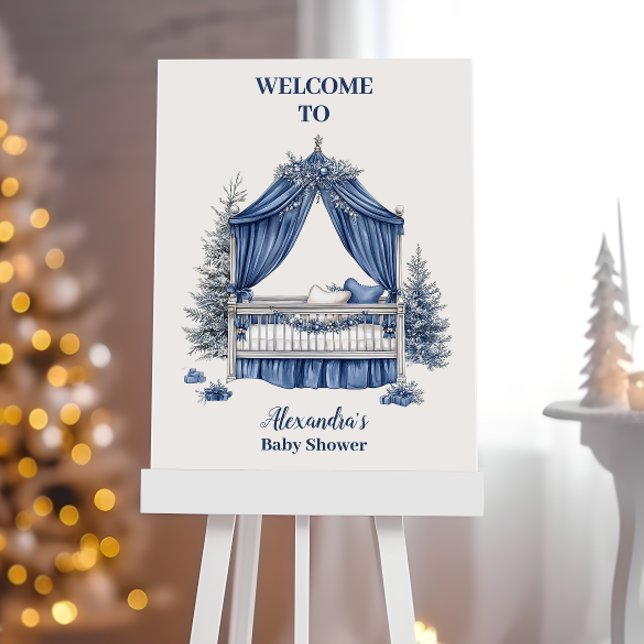 Blue Christmas Crib Baby Shower Foam Board (Creator Uploaded)