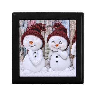 Blue Christmas Cute Snowman Gift Box