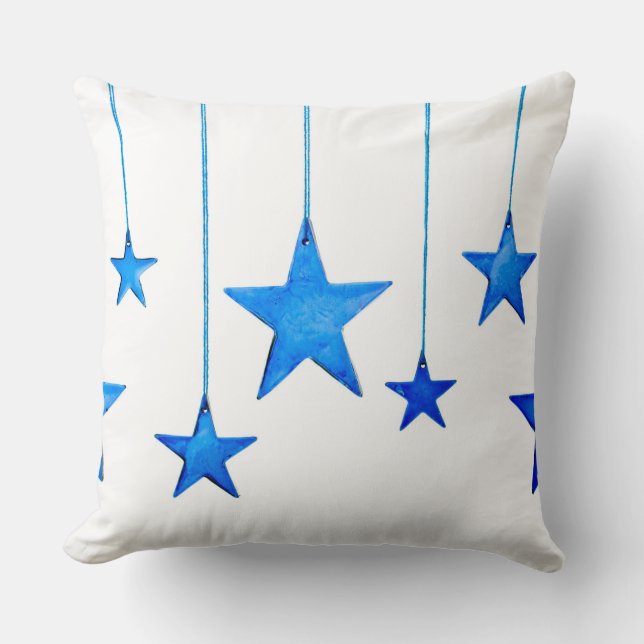 Blue Christmas Decorations Throw Pillow (Front)