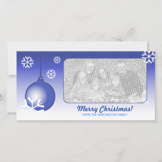 Blue Christmas Decorative Ball Holiday Card