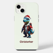 Blue Christmas dinosaur