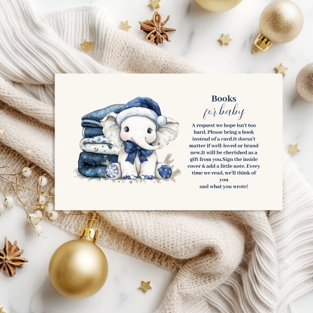 Blue Christmas Elephant  Books for Baby Enclosure Card (Creator Uploaded)