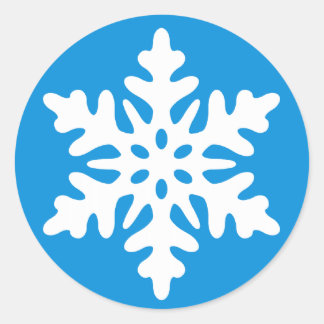 Blue Christmas Envelope Seal w/ White Snowflake