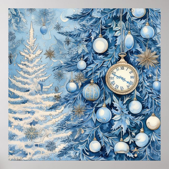 Blue Christmas Ephemera Poster (Front)