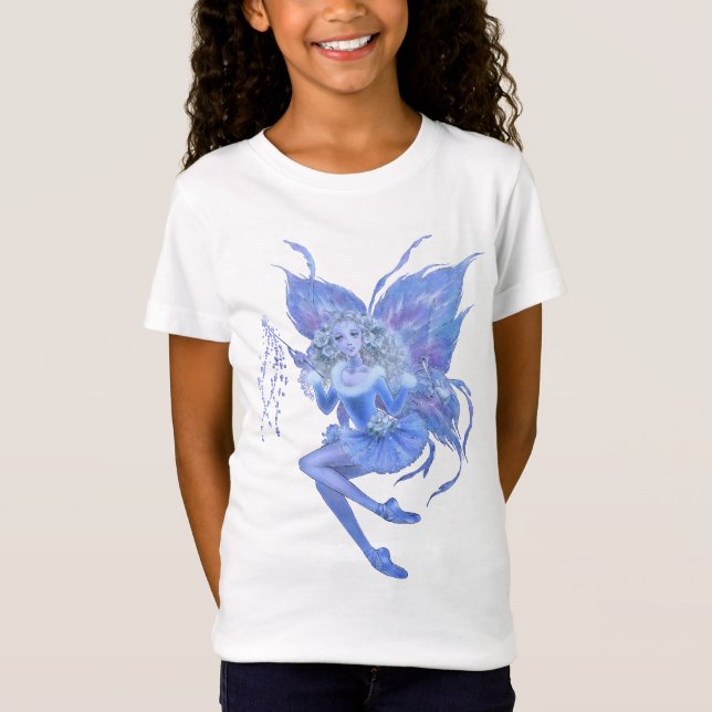Blue Christmas Fairy Girls T-shirt (Front)