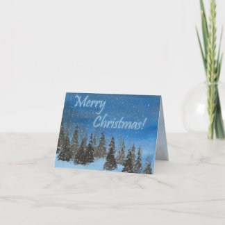 Blue Christmas Folding Holiday Card