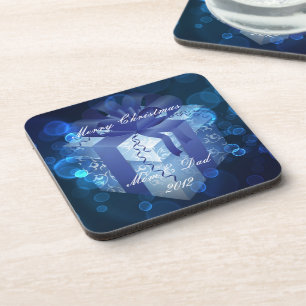 Blue Christmas Gift Coaster