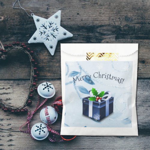 Blue Christmas Gift Favor Bags