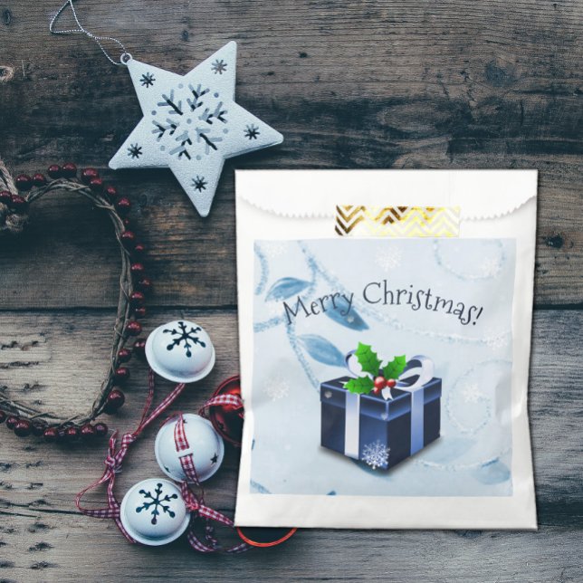 Blue Christmas Gift Favor Bags (Blue Christmas Gift Favor Bags)