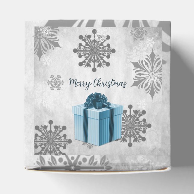 Blue Christmas Gift Favor Box (Top)