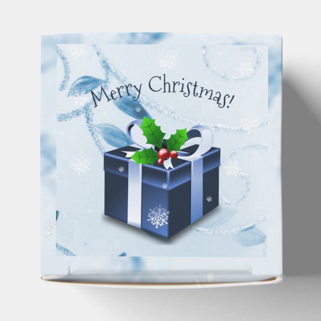 Blue Christmas Gift Favor Box (Top)