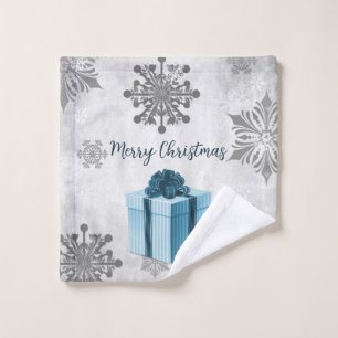 Blue Christmas Gift Holiday Towel Set