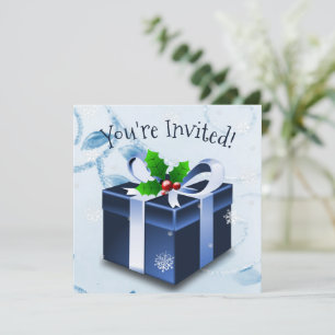 Blue Christmas Gift Invitation