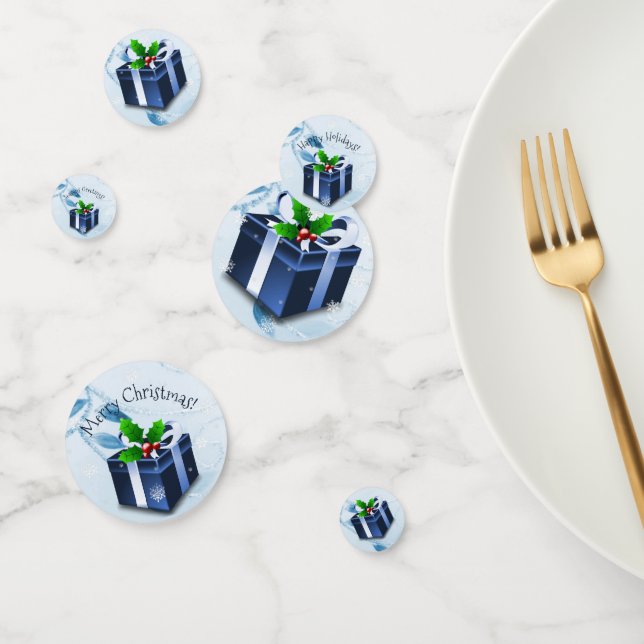 Blue Christmas Gift Table Confetti (Group)