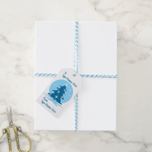 Blue Christmas Gift Tags Custom Holiday Gift Tag