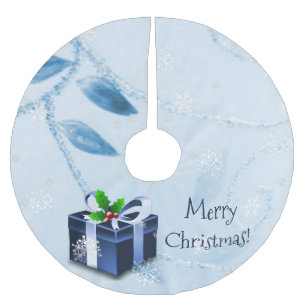 Blue Christmas Gift Tree Skirt