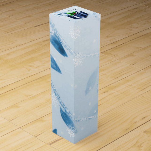 Blue Christmas Gift Wine Gift Box (Front)