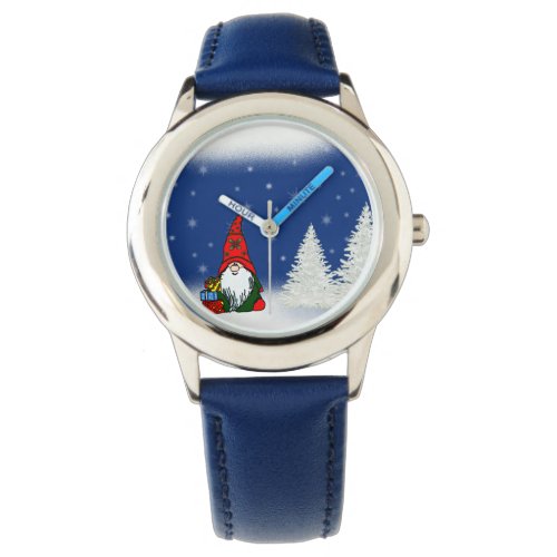 Blue christmas Gnome Watch