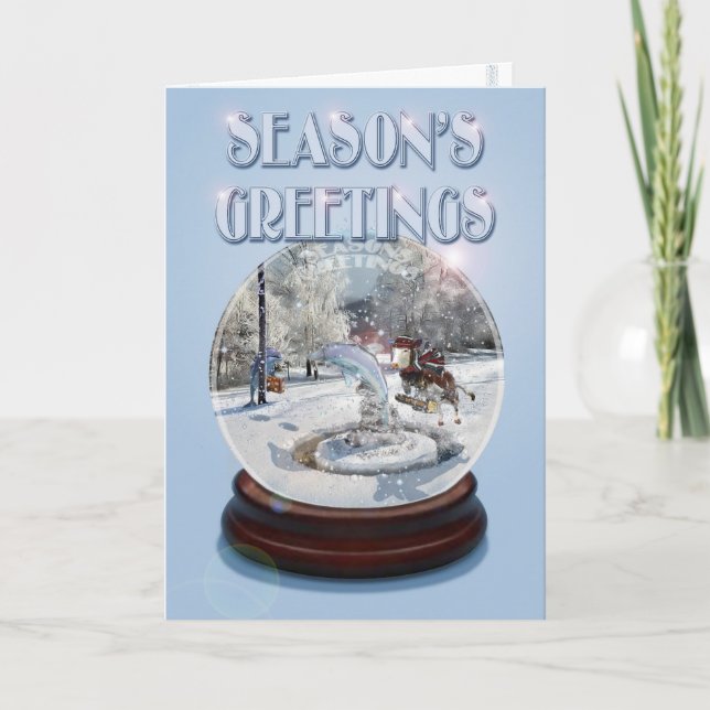 Blue Christmas Greeting Card (Front)