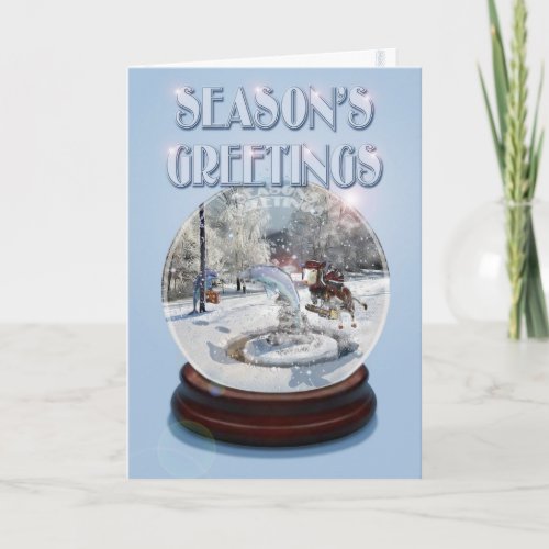 Blue Christmas Greeting Card