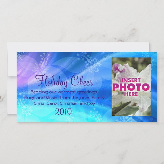 blue christmas holiday card (Front)