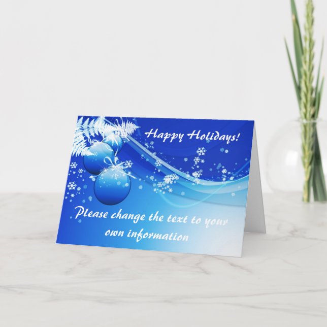 Blue Christmas/Holiday Card (Front)