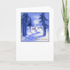 Blue Christmas Holiday Card