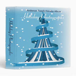 Blue Christmas Holiday Photographs Binder
