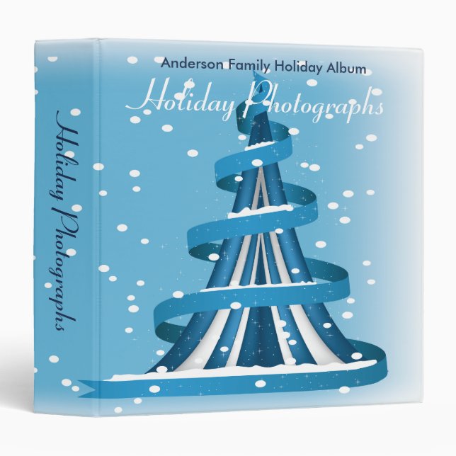Blue Christmas Holiday Photographs Binder (Front/Spine)