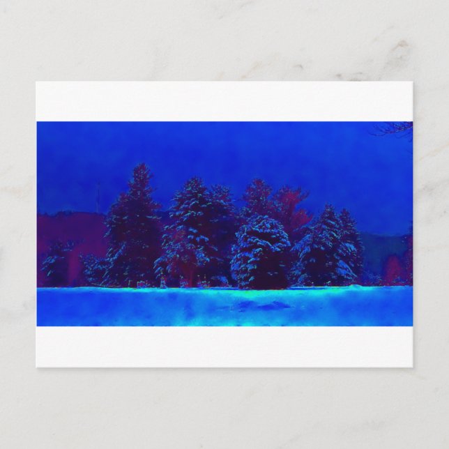 Blue Christmas Holiday Postcard (Front)