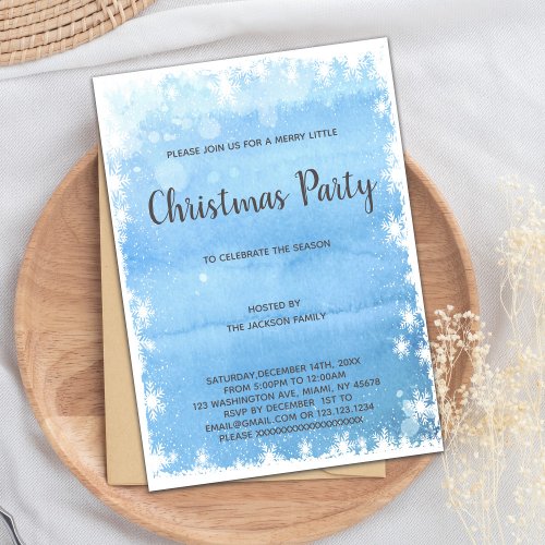 Blue Christmas Invitations