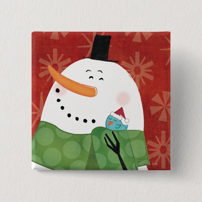 Blue Christmas Mug with Dark Cocoa Button (Front)