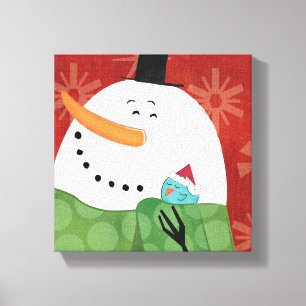 Blue Christmas Mug with Dark Cocoa Canvas Print