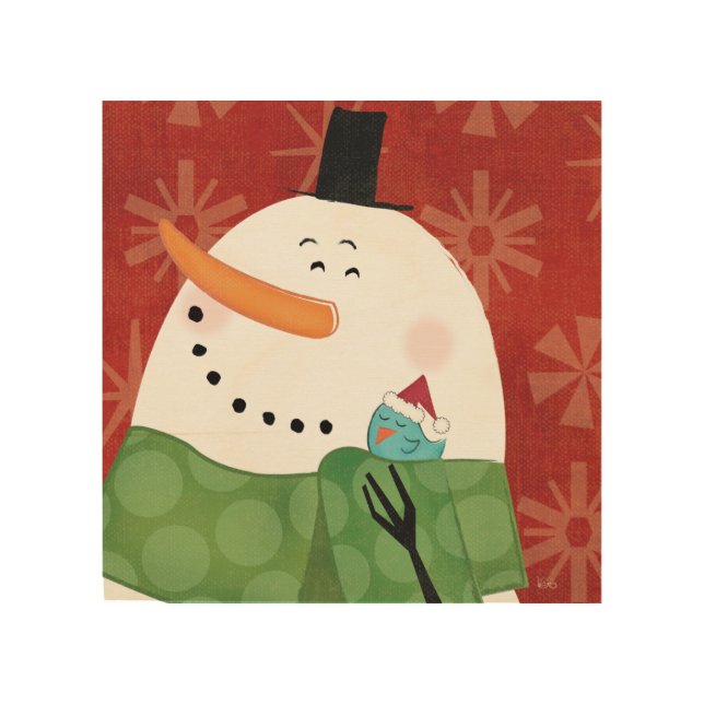 Blue Christmas Mug with Dark Cocoa Wood Wall Art (Front)