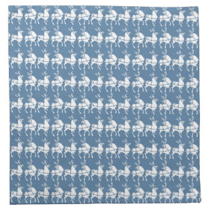 Blue Christmas Napkins Holiday Reindeer Napkins
