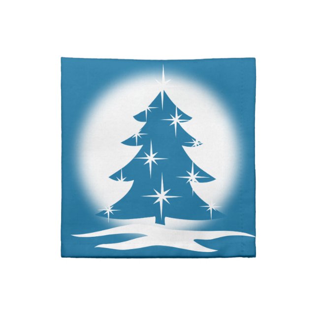 Blue Christmas Napkins Personalized Blue Holiday (Quarter Fold)